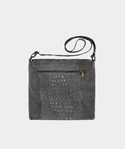 grey croco bag back