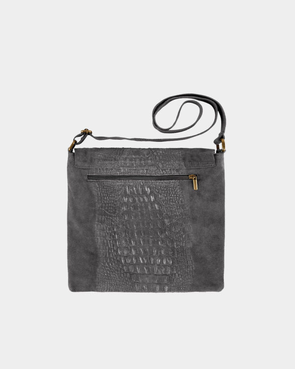 grey croco bag back