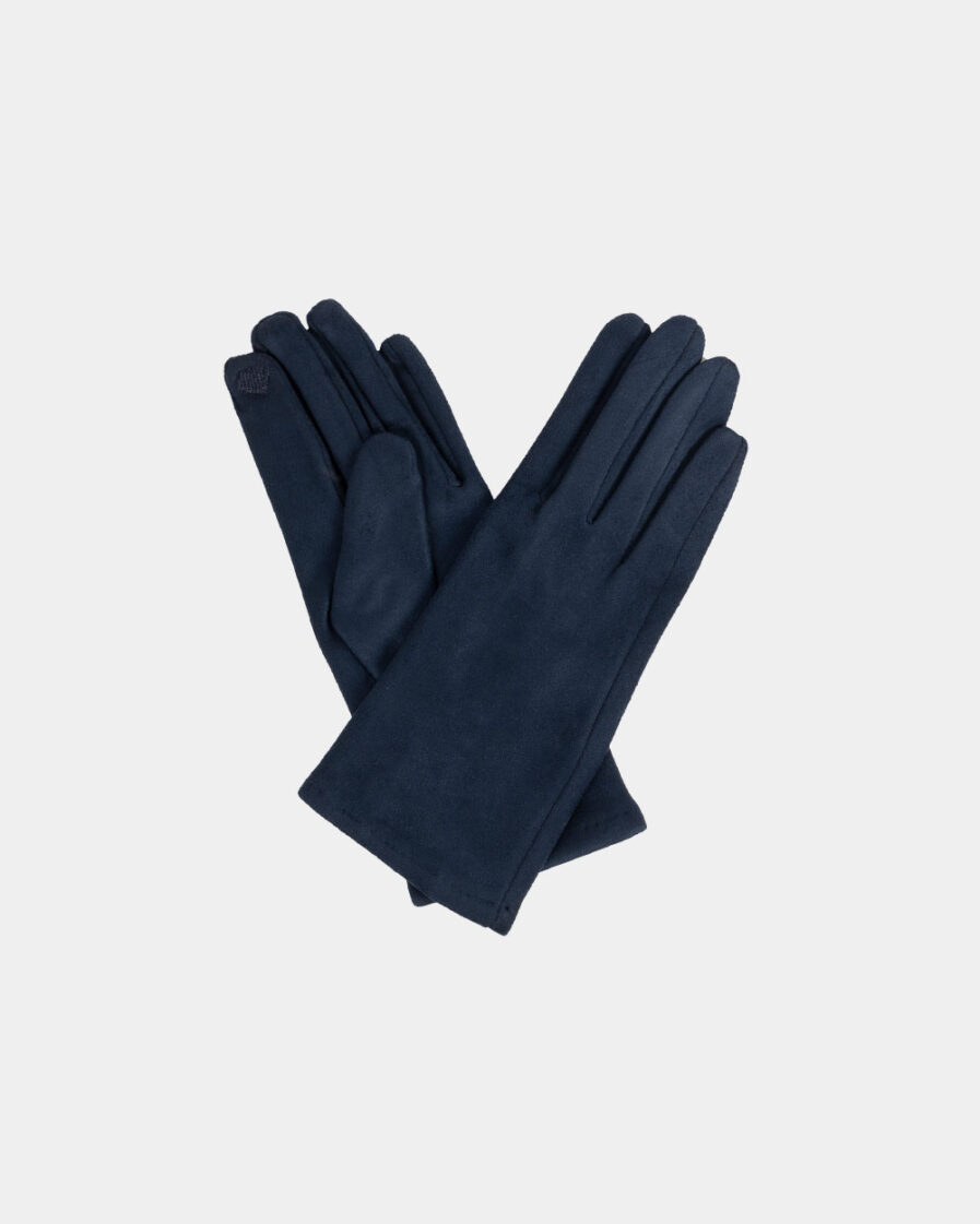 Navy Stretch Gloves Suedine