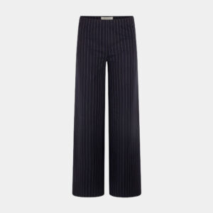 pinstripe wide pants navy front