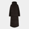 black long padded coat with hood back