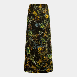 maxi skirt with flowerly print in green