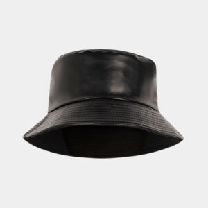 black imitation leather rain hat