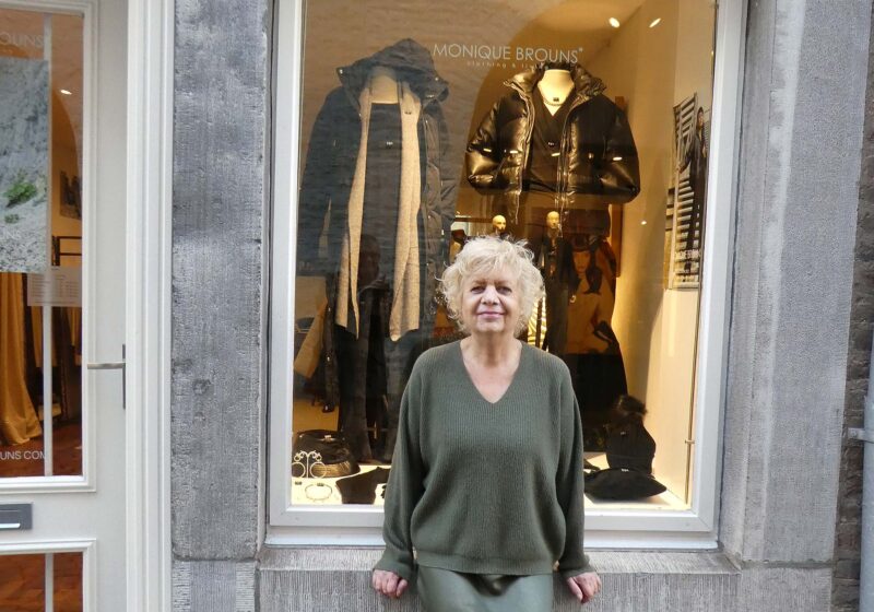 Monique Brouns and the shop at Maastricht