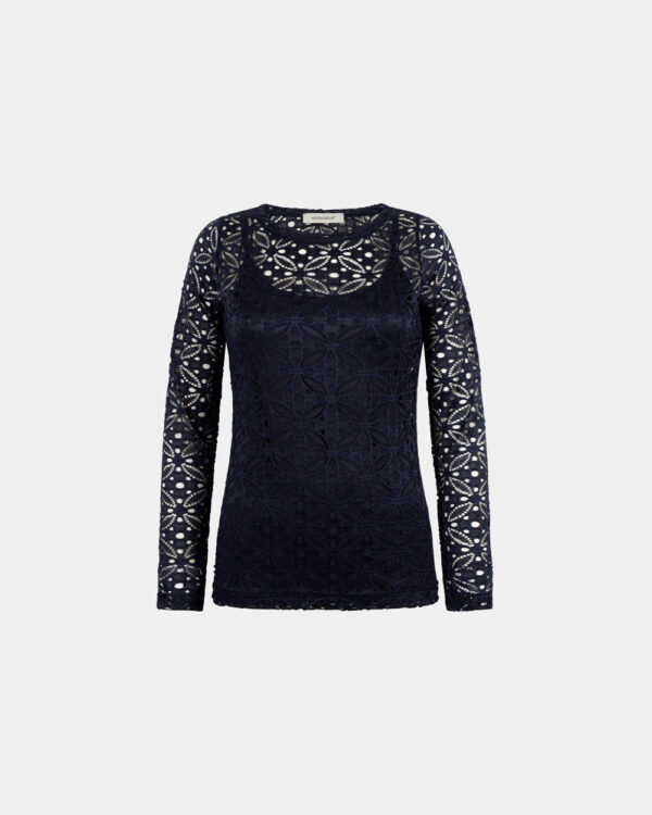 navy lace top front