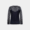 navy lace top back